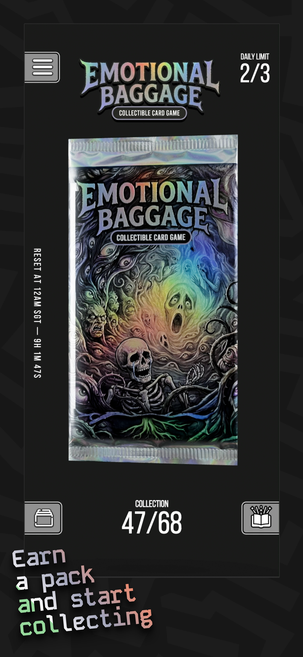 Emotional Baggage pack opening screen