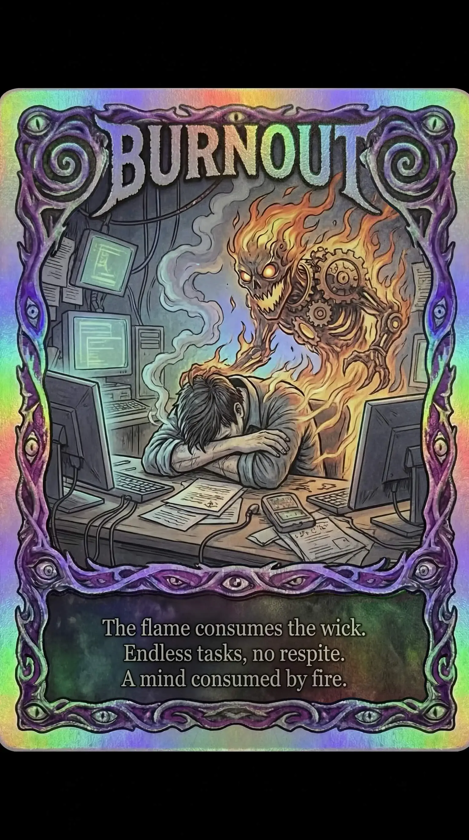 Burnout card artwork